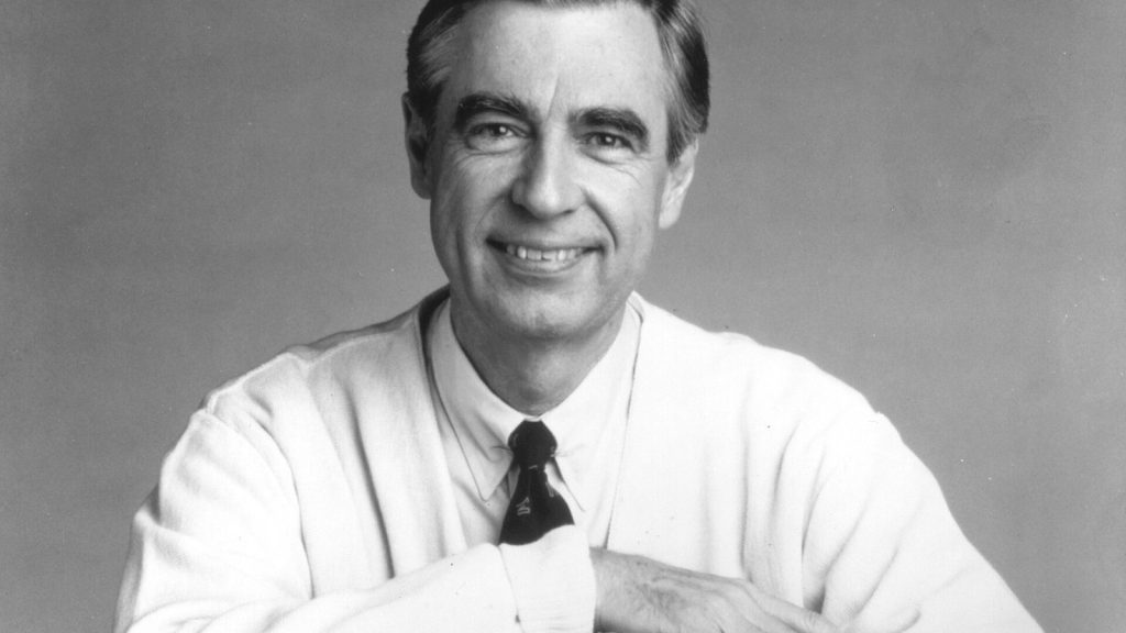Fred Rogers with the Neighborhood Trolley