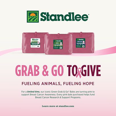 Standlee's Grab & Go® Bales Go Pink Again for Breast Cancer Awareness